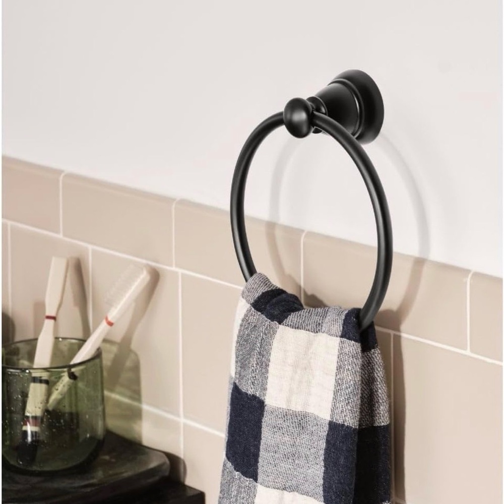 Moen Banbury Matte Black Towel Ring - Picture 7 of 7
